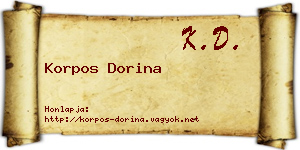 Korpos Dorina névjegykártya