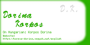 dorina korpos business card